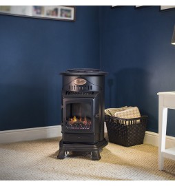 Chauffage gaz Provence noir mat 3,4 kW – Détendeur 30 mbar et tuyau inclus