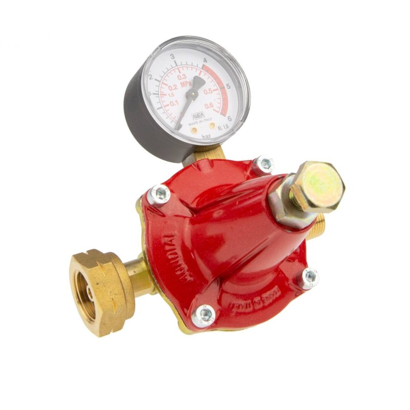 Détendeur butane-propane réglable de 0 à 6 bar avec manomètre