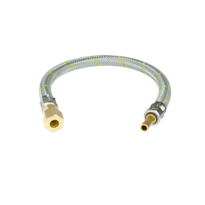 Tuyaux gaz en acier inox avec raccordement olive mâle et femelle