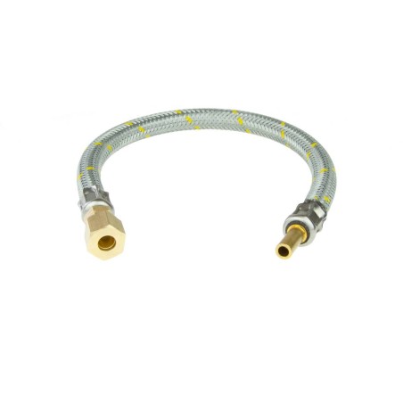 Tuyaux gaz en acier inox avec raccordement olive mâle et femelle