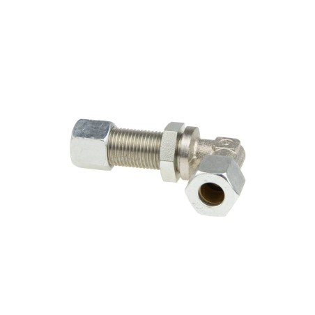 Passe-cloison coudé avec raccordement olive