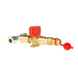 Vanne en T avec raccords olive femelle x sortie raccord rapide