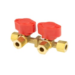 Nourrice gaz avec raccords olive 8 mm et 2 sorties