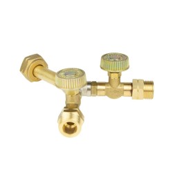 Dérivation en Y avec robinets pour bouteille gaz