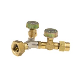 Dérivation en Y avec robinets pour bouteille gaz