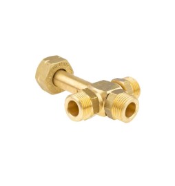 Raccord en té avec 3 sorties pour robinet gaz