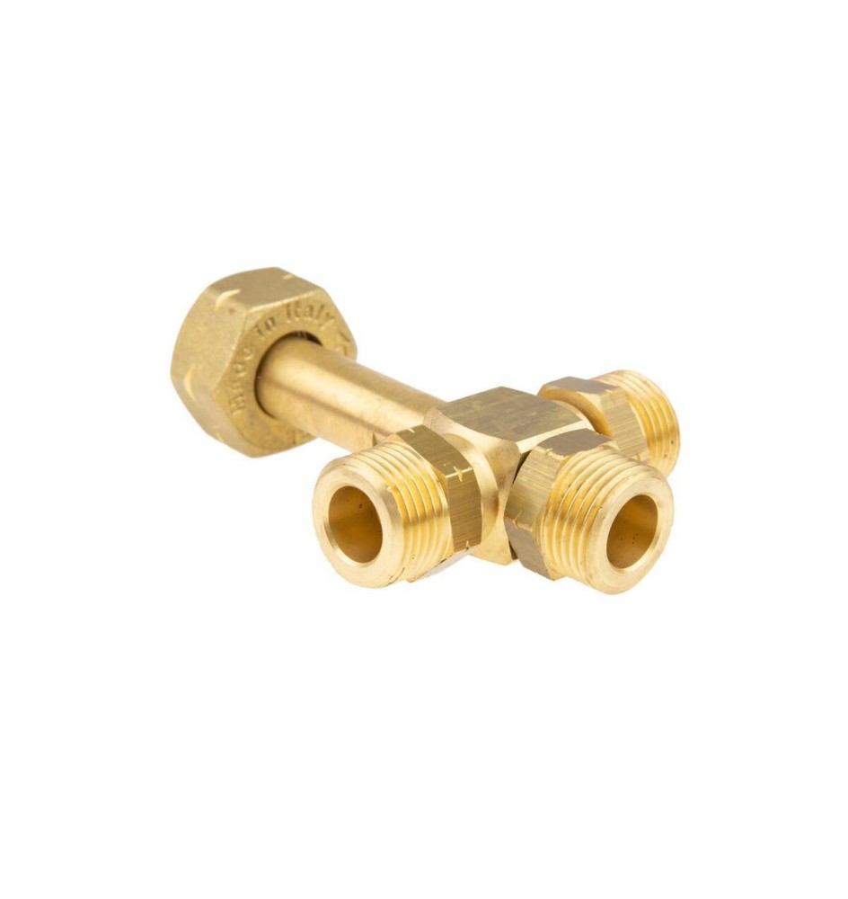 Raccord en té avec 3 sorties pour robinet gaz