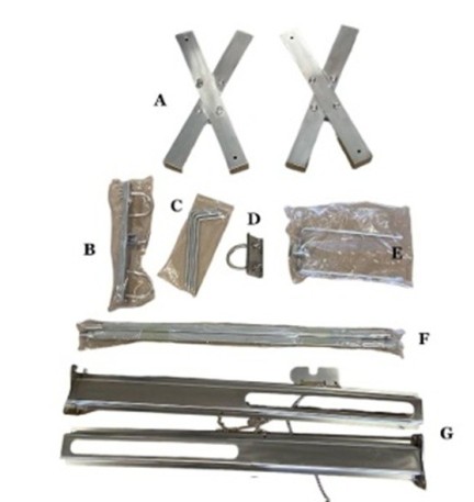 Broches, piques de maintien et support sur pieds pour tournebroche (sans moteur)